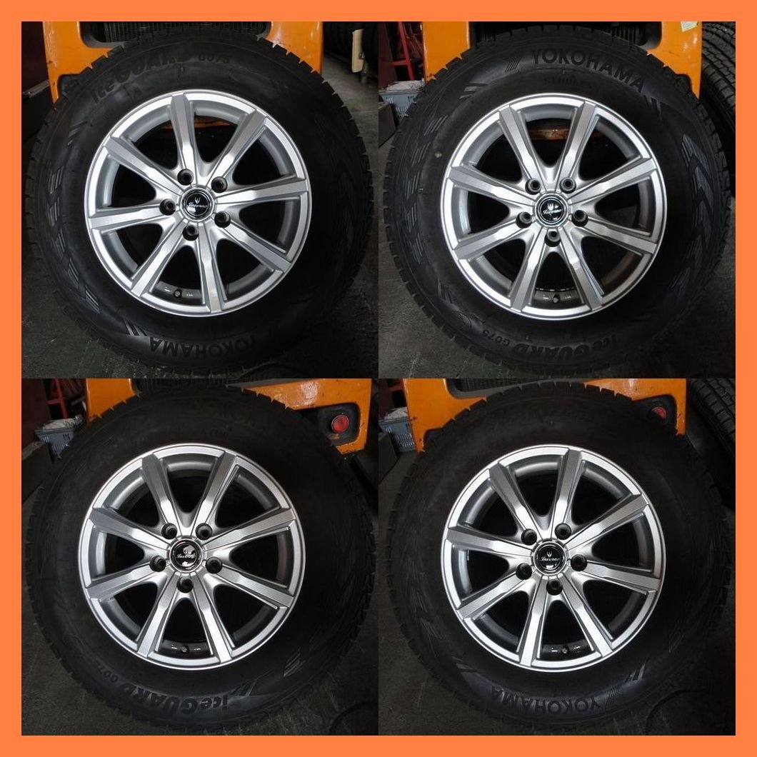 2016年製 8分山 4本セット ★ Inverno　ヨコハマ アイスガードG075【 16 × 6.5J +38 114.3 215/70R16 】 4本★ho1121　アウトランダー