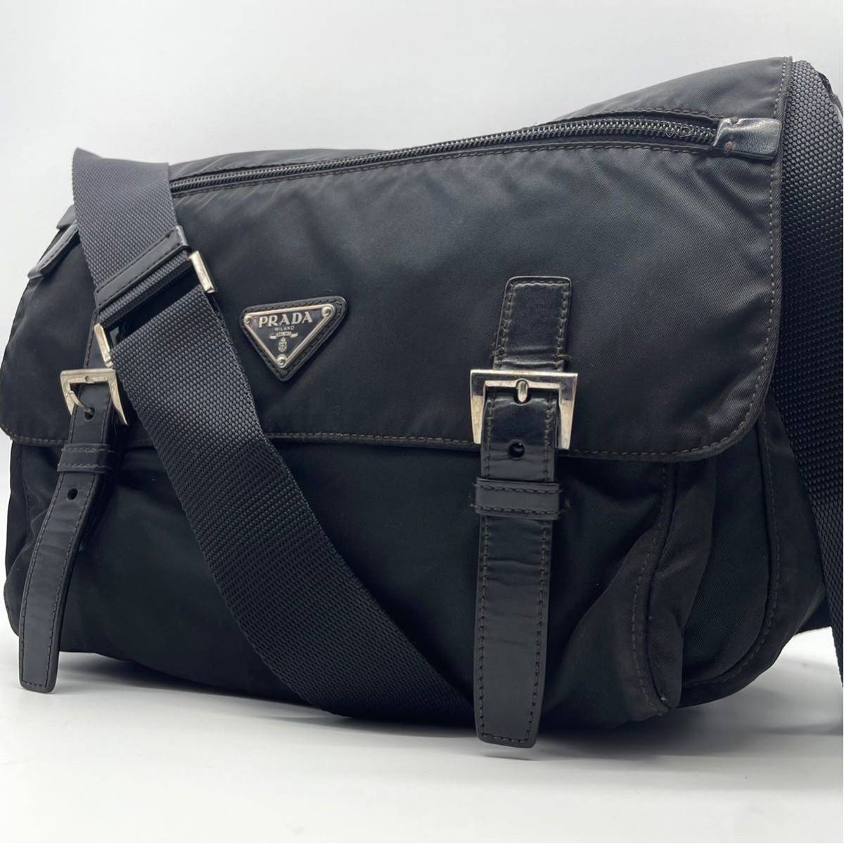 1円《極美品》PRADA プラダ メッセンジャーバッグ ショルダーバッグ 