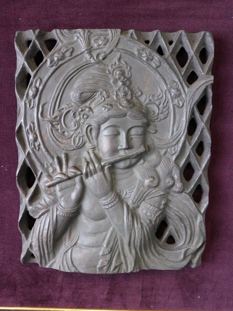 国宝 東大寺金銅八角燈籠 「音声菩薩」 額装品 レリーフ/日本/古美術品 