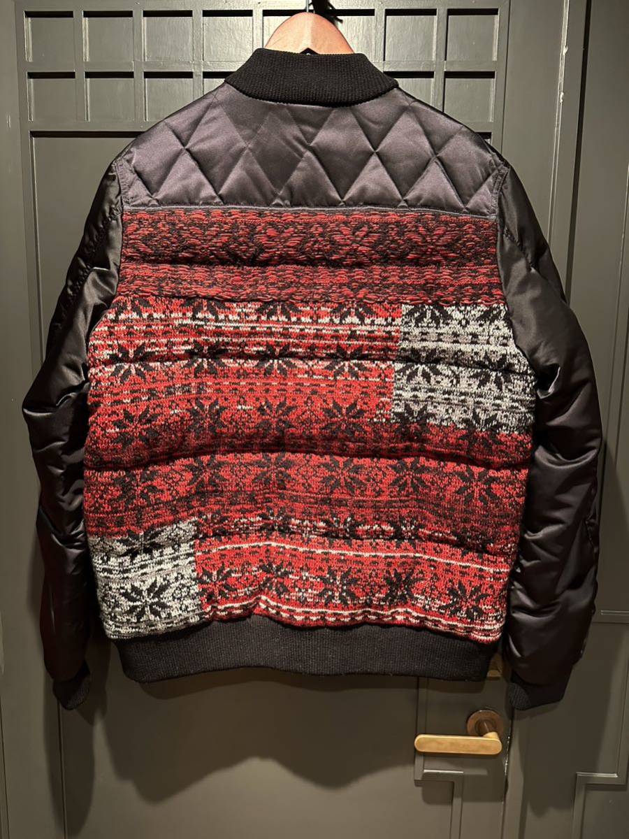 DIESEL ディーゼル メンズ□キルティング ニット切替 異素材MIX ダウン 