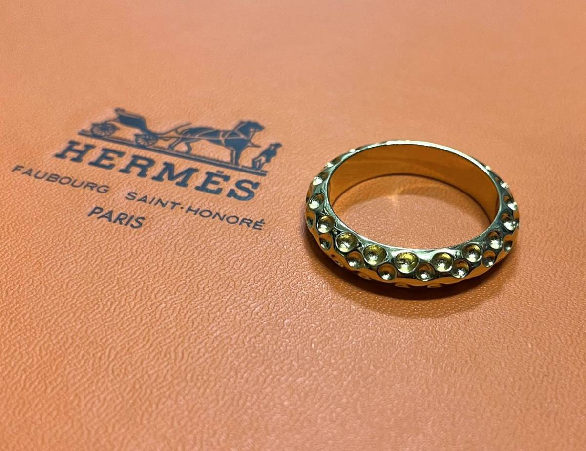 HERMES スカーフリング エルメス ドット ゴールド スカーフ ゴールド 
