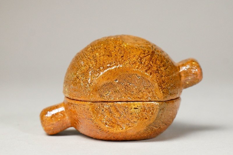 幸 厳選茶道具展】『九代大樋長左衛門』造 大樋焼 小槌 香合 共箱