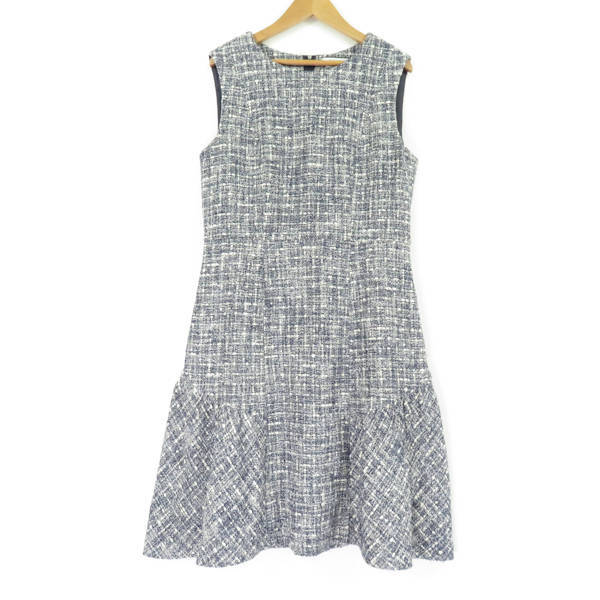 美品 FOXEY NEW YORK フォクシー ワンピース ブルー系 40 コットン他