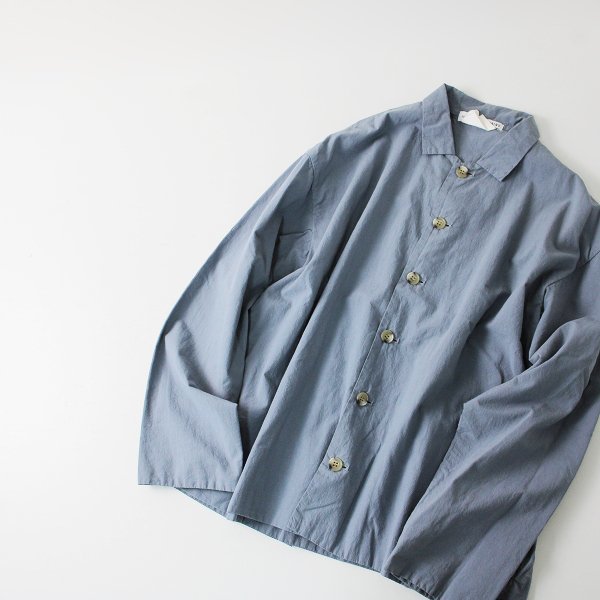Veritecoeur ヴェリテクール et ses COPAINS コパン CO-114 コットン リネン ボックスタック シャツ F/ブルーグレー【2400013175005】