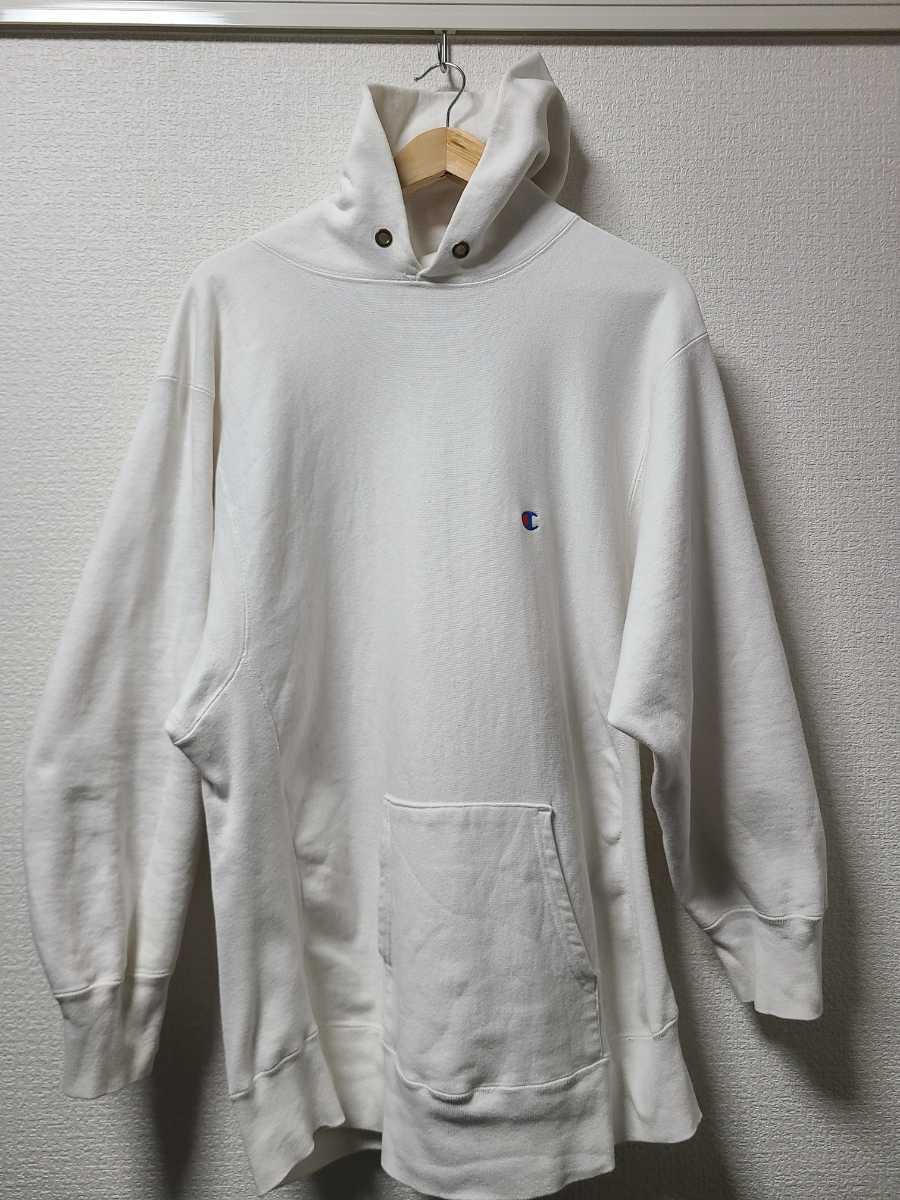 Champion リバースウィーブ USA製 白　パーカー　トリコ二枚タグ　XXL