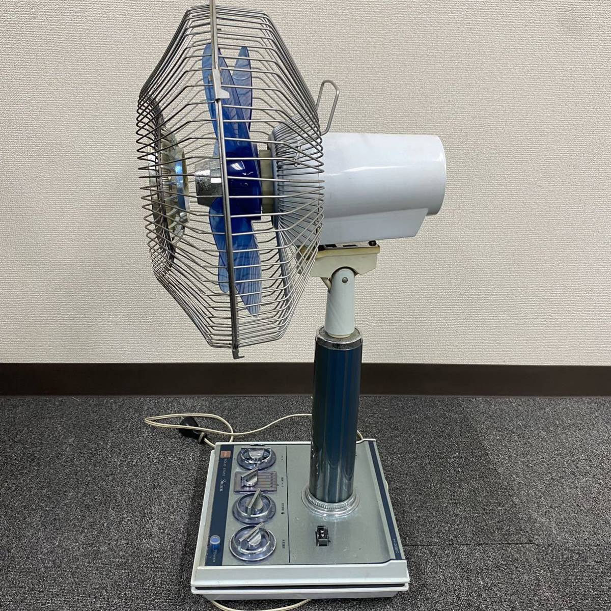 0740 東芝 TOSHIBA レトロ扇風機 昭和レトロ ビンテージ ブルー 【中古
