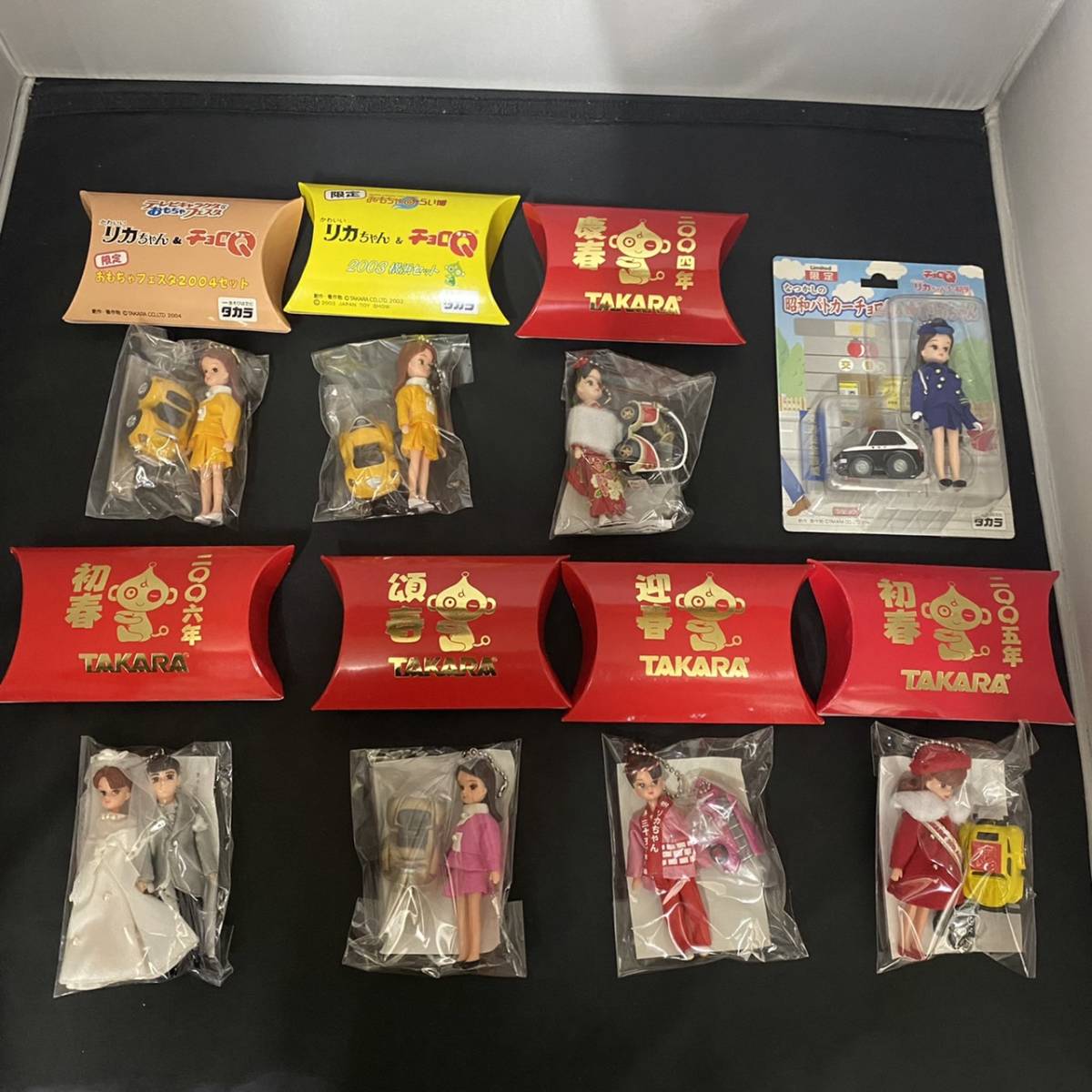 &hearts;&hearts;タカラ リカちゃんキーホルダー チョロQ 婦警 みらい博 フェスタ 初春 慶春 迎春 頌春 限定 未使用&hearts;&hearts;