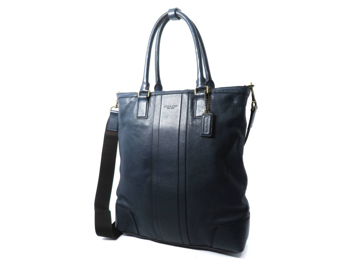 8032 美品 COACH コーチ レザー 2WAY ゴールド金具 型押しロゴ トート