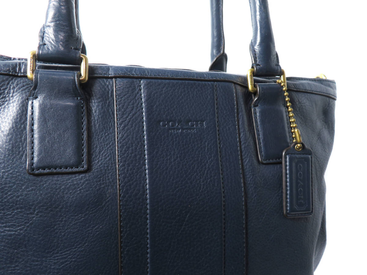 8032 美品 COACH コーチ レザー 2WAY ゴールド金具 型押しロゴ トート