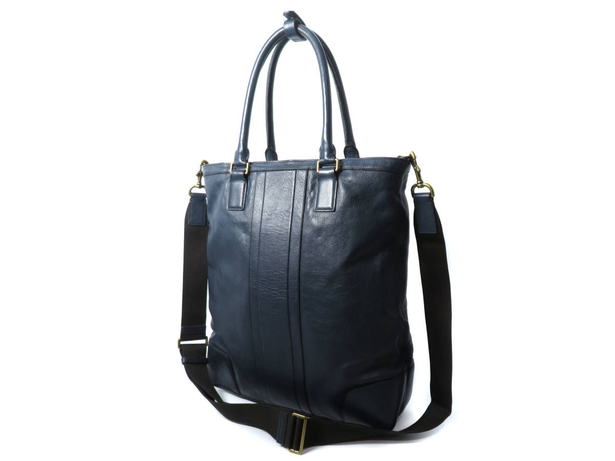 8032 美品 COACH コーチ レザー 2WAY ゴールド金具 型押しロゴ トート