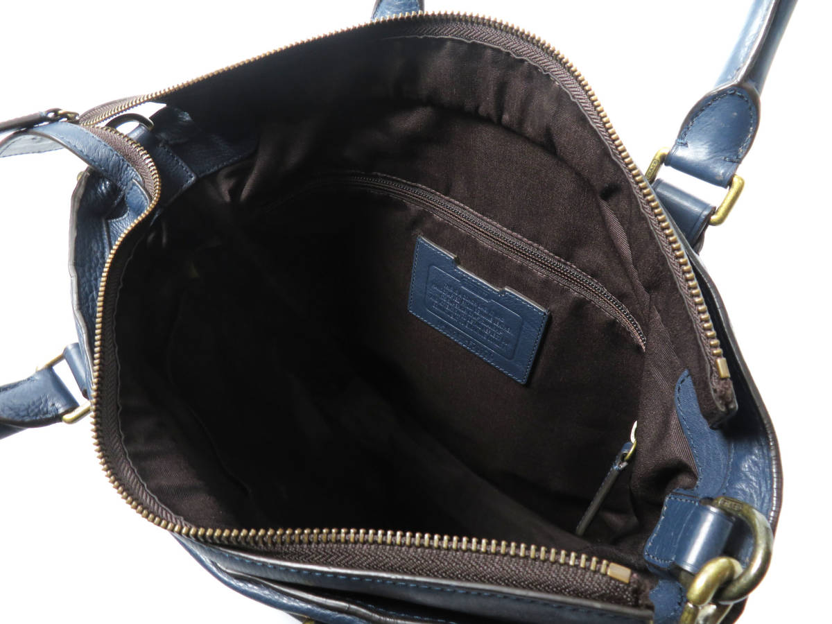 8032 美品 COACH コーチ レザー 2WAY ゴールド金具 型押しロゴ トート