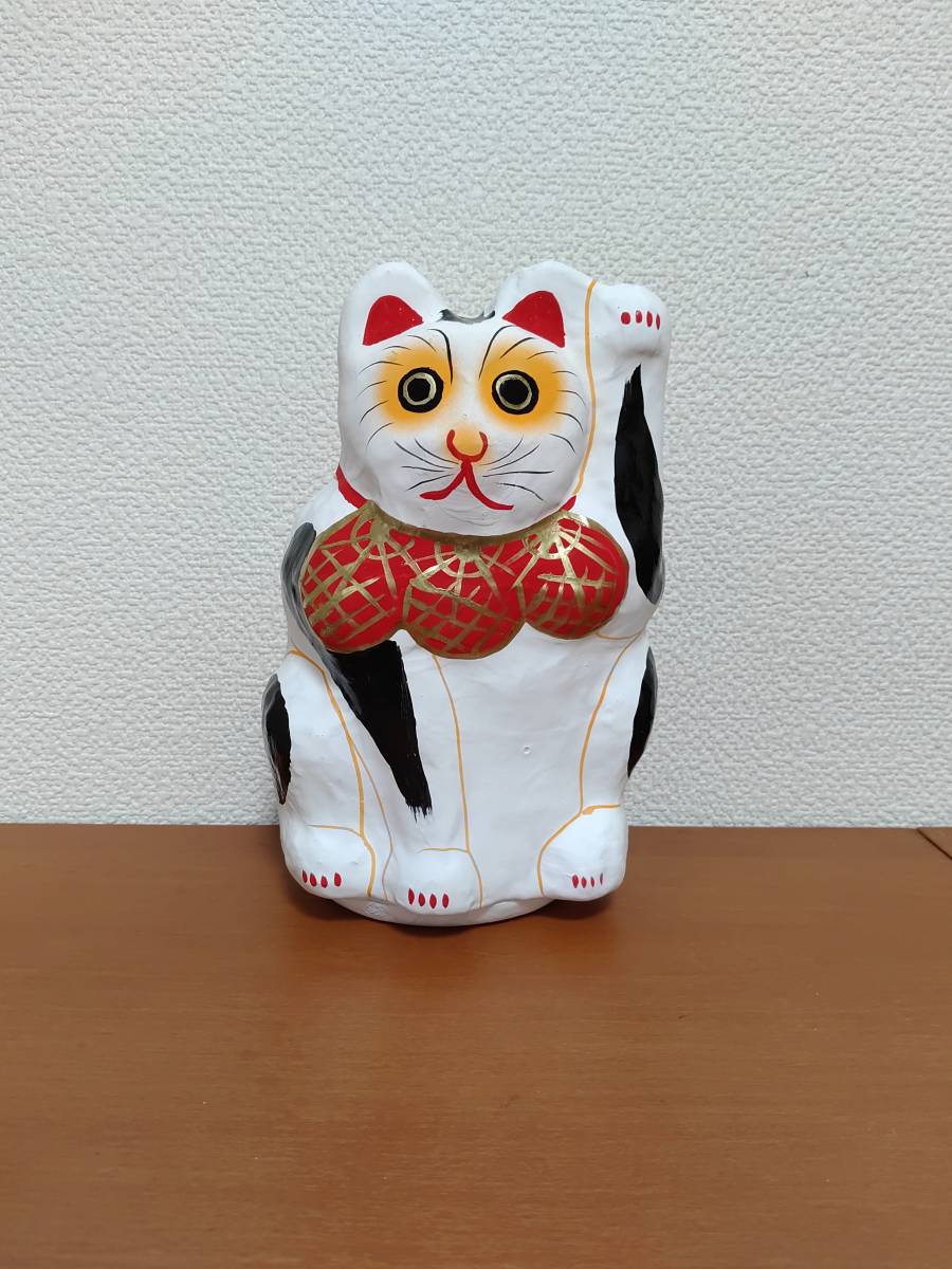 多摩張子 招き猫 赤前掛け まねきネコ ねこ 東京 郷土玩具 張り子