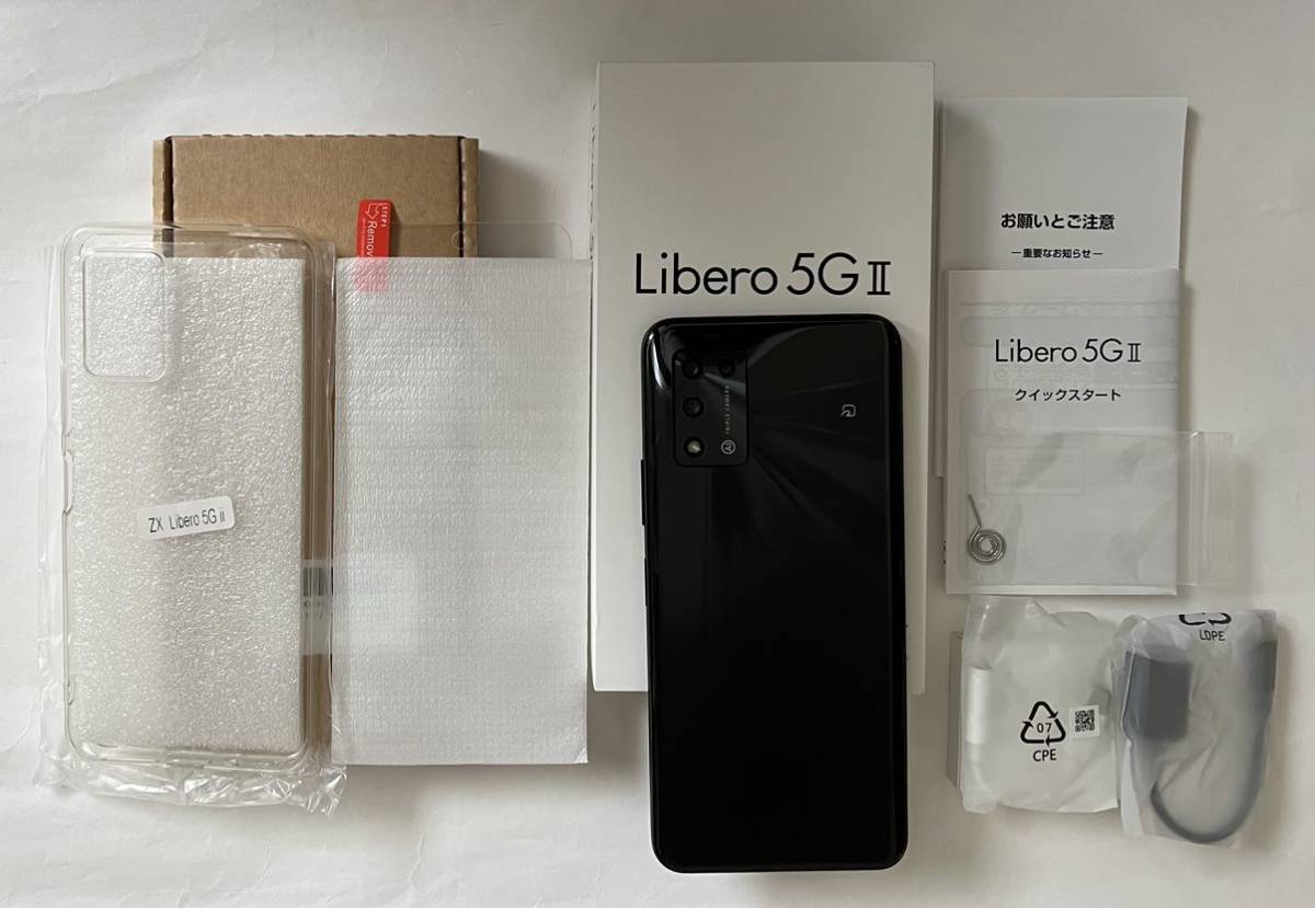 美品】Y!mobile ZTE Libero 5G Ⅱ A103ZT ブラック・SIMロック解除済み