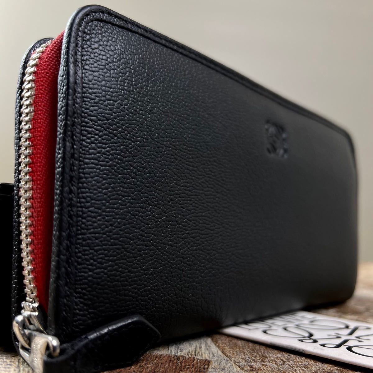 LOEWE ロエベ 1円☆美品☆ ラウンドファスナー長財布 アナグラム 黒