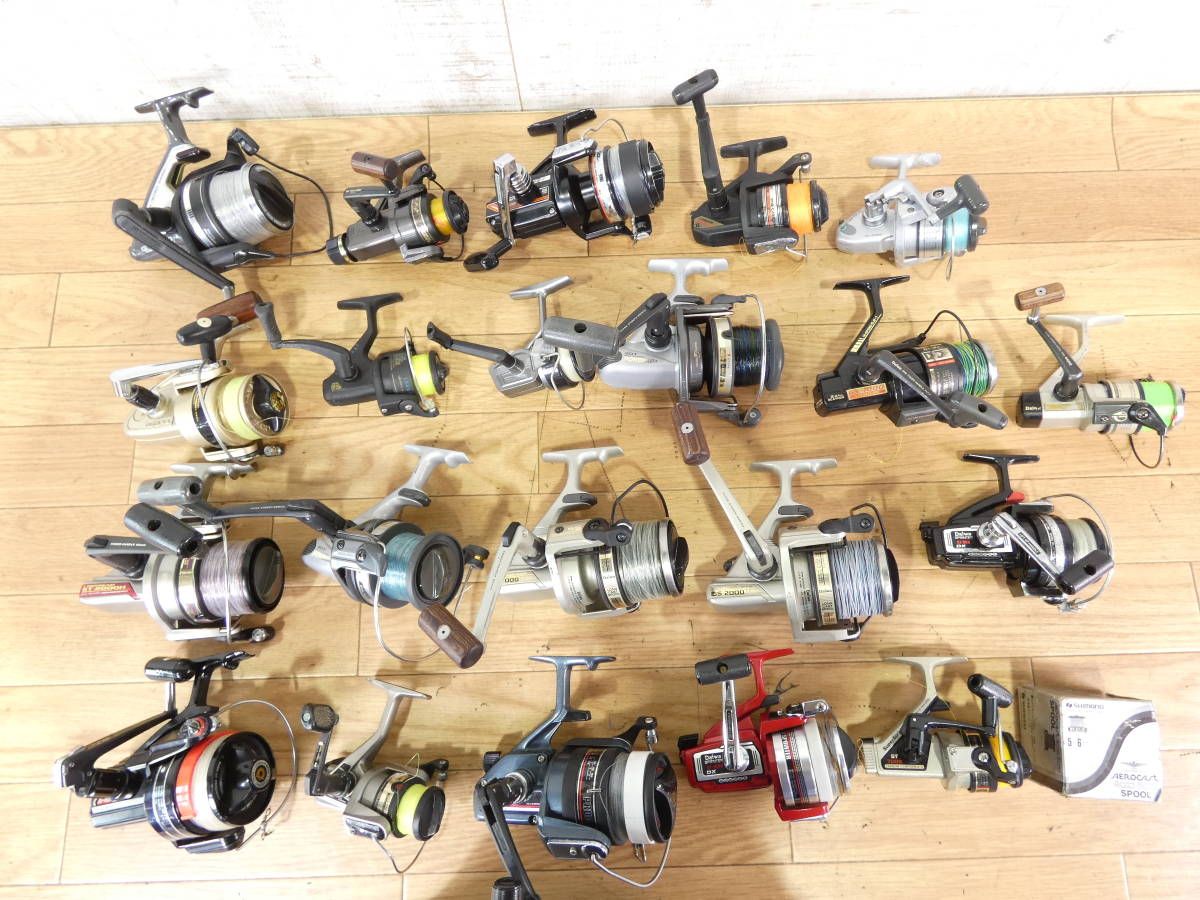 ●スピニングリール 色々 21点まとめて Daiwa多数 SHIMANO/RYOBI/SILSTAR他 釣り リール スプール ※ジャンク品 ＠100