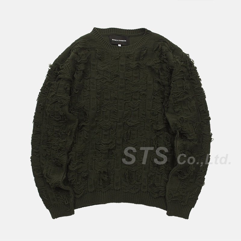 Bianca Chandon - Cut Float Jacquard Sweater　オリーブL　ビアンカ シャンドン - カット フロート ジャカード セーター　2018SS