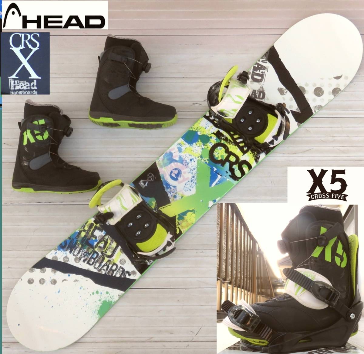 スノボー☆head CRS X 156cm CROSS FIVE Boa 26.5cm ブーツ付