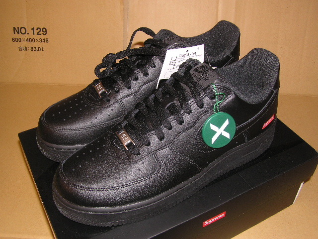 未使用 シュプリーム SUPREME × AIR FORCE 1 LOW 黒 27.5cm
