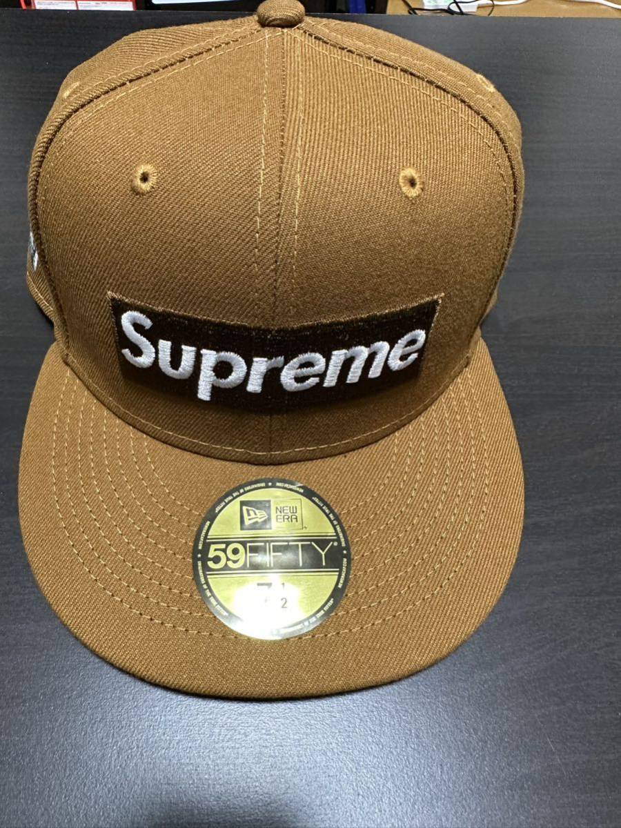 Supreme Money BOX LOGO NEW ERA 7 1/2 59.6 シュプリーム マネー ボックスロゴ ニューエラ ブラウン 茶色 新品未使用