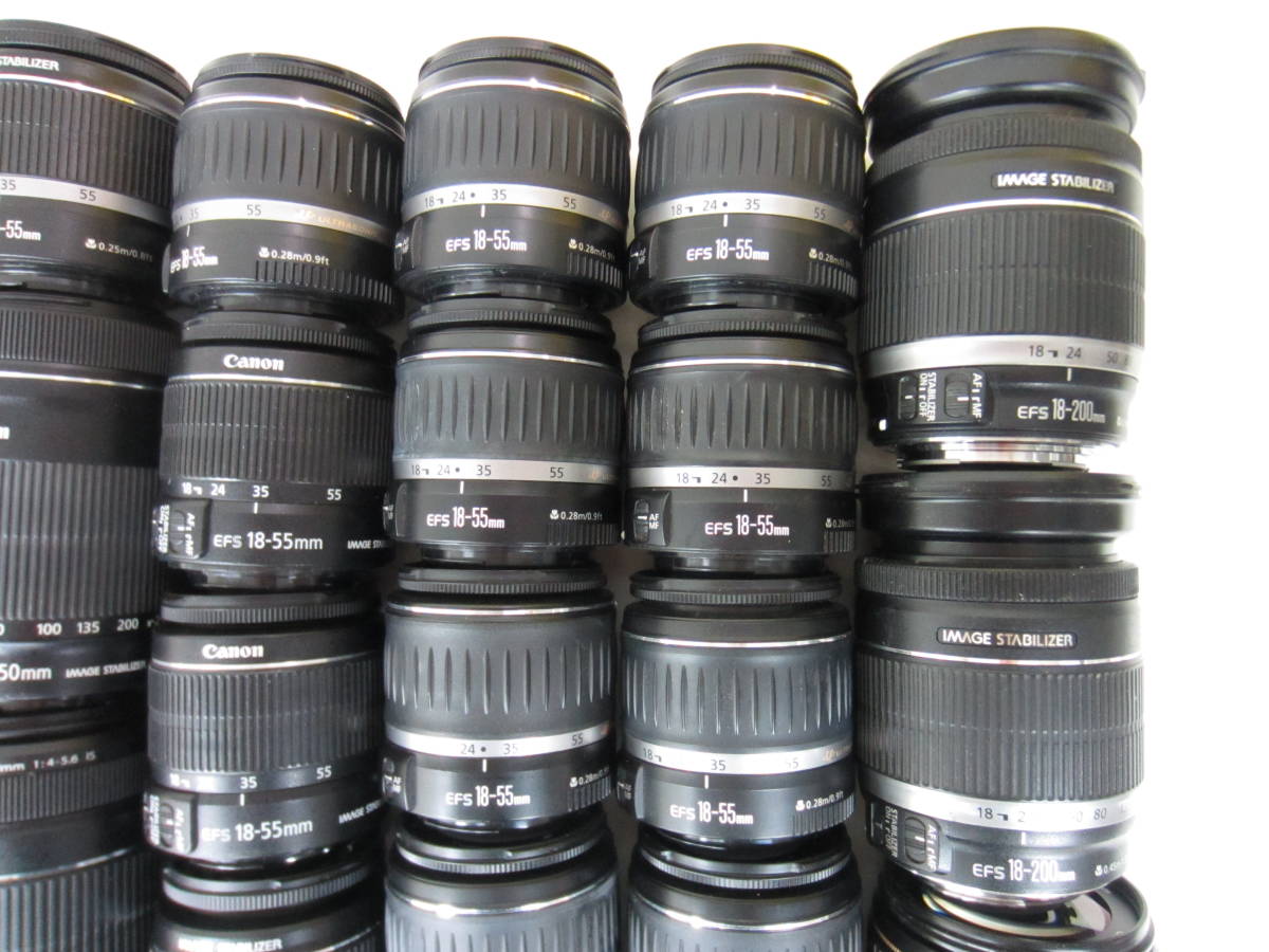 Canon EF用レンズまとめて　ジャンク 2715)ジャンクカメラレンズ Canonキヤノン EF-S 18-55mm3.5-5.6ⅡUSM