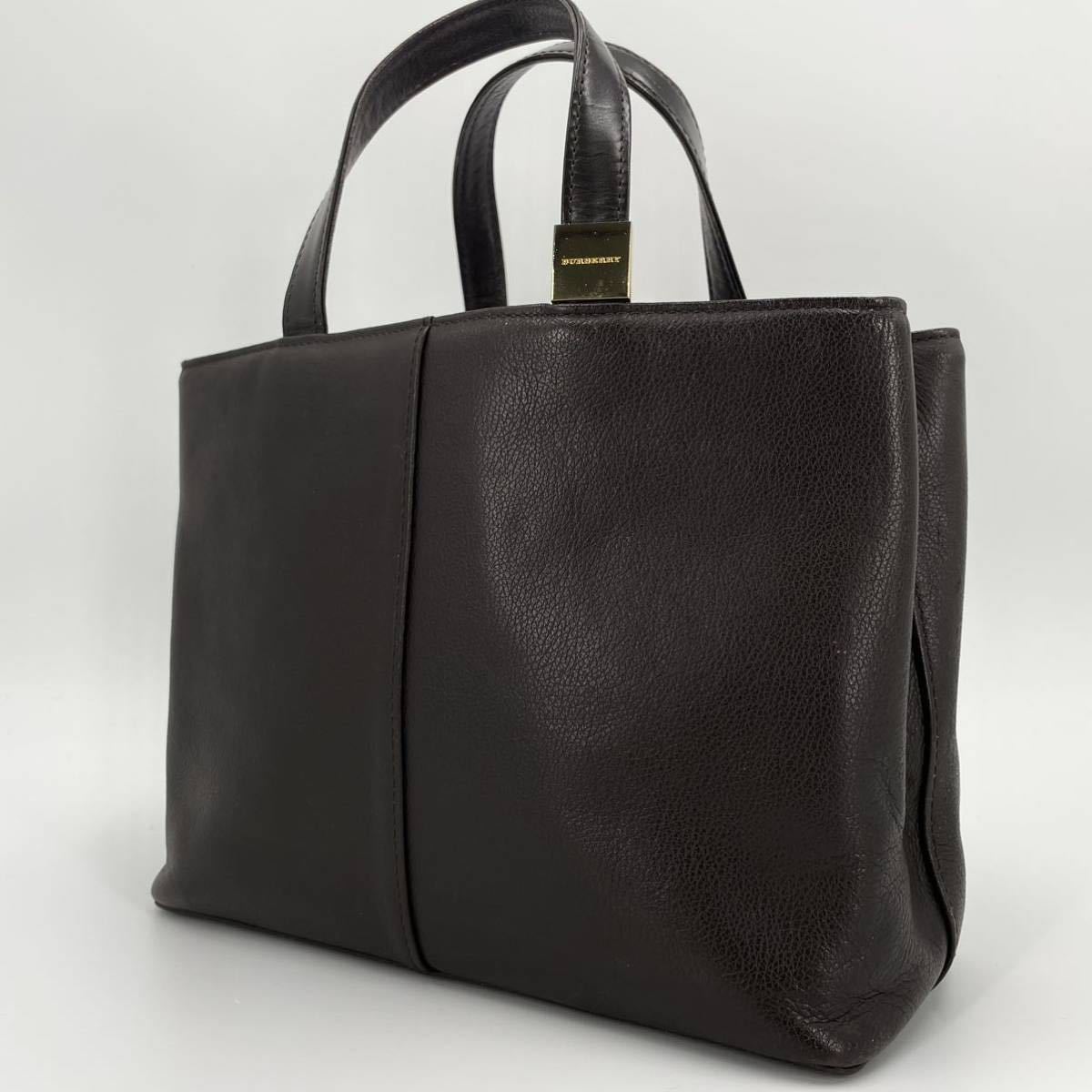 1円 BURBERRY バーバリー ハンドバッグ ノバチェック オールレザー 
