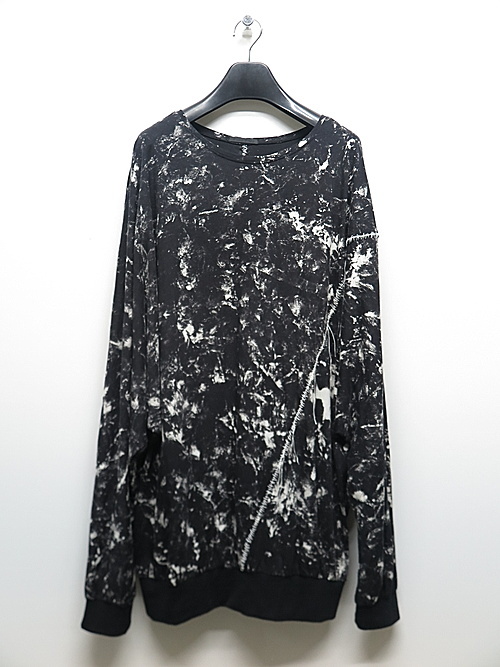SALE50%OFF/KMRii・ケムリ/Flake Discharged Dolman Cut/ LS/BLK・3