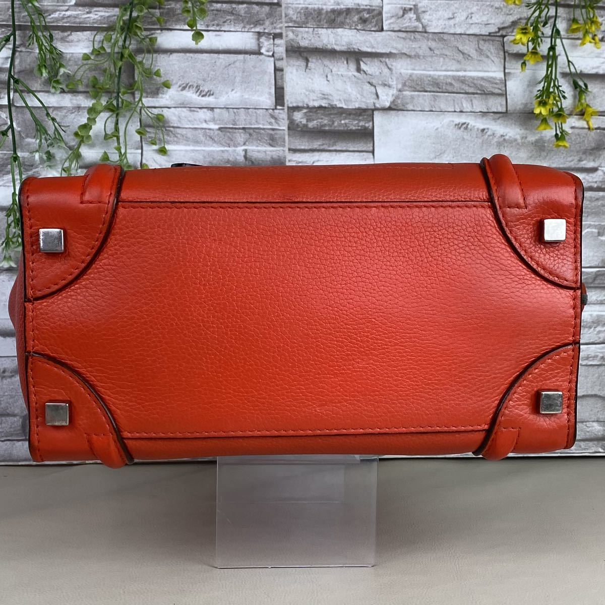 a518 CELINE 1円 ☆美品☆ ラゲージマイクロ ハンドバッグ ドラムド 