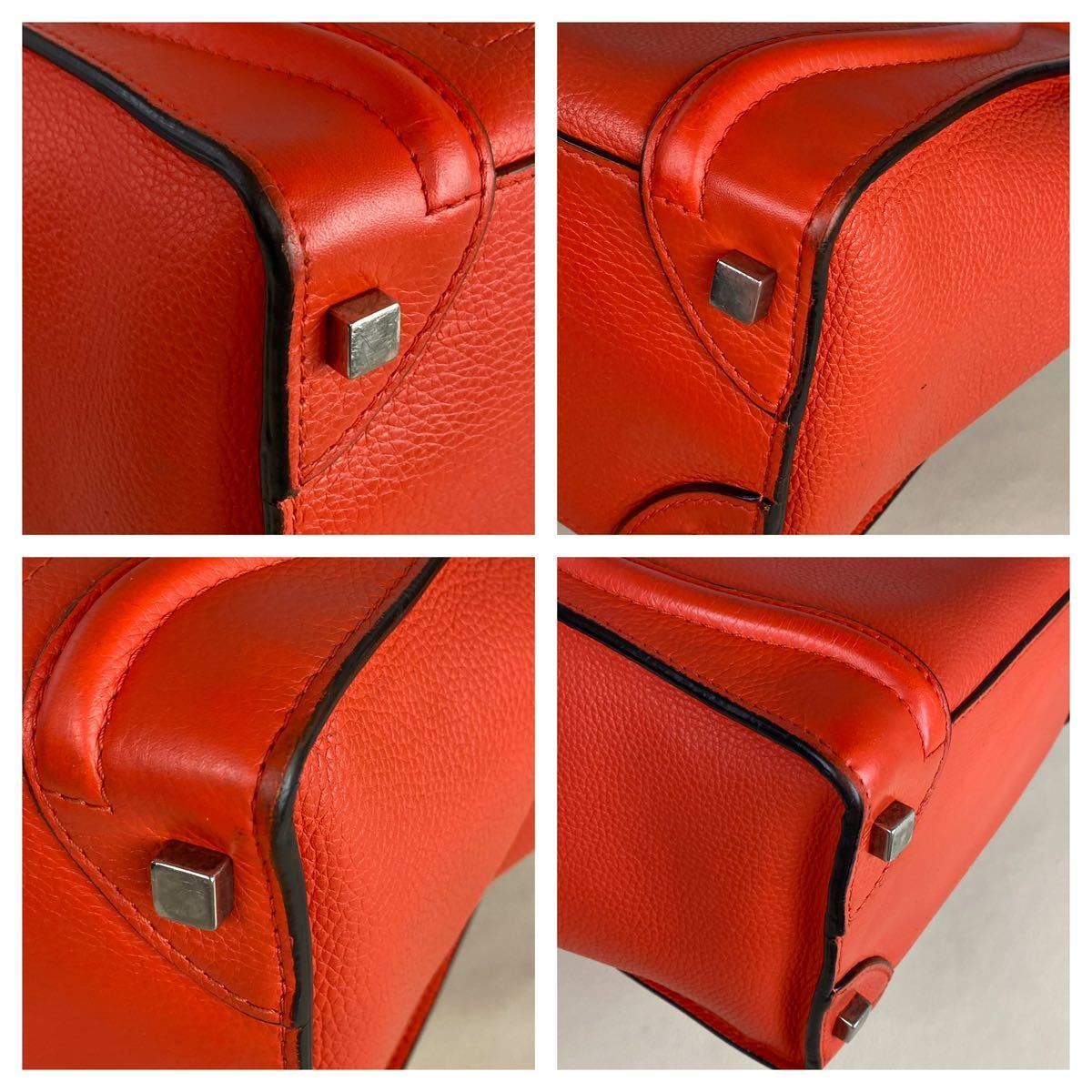 a518 CELINE 1円 ☆美品☆ ラゲージマイクロ ハンドバッグ ドラムド 