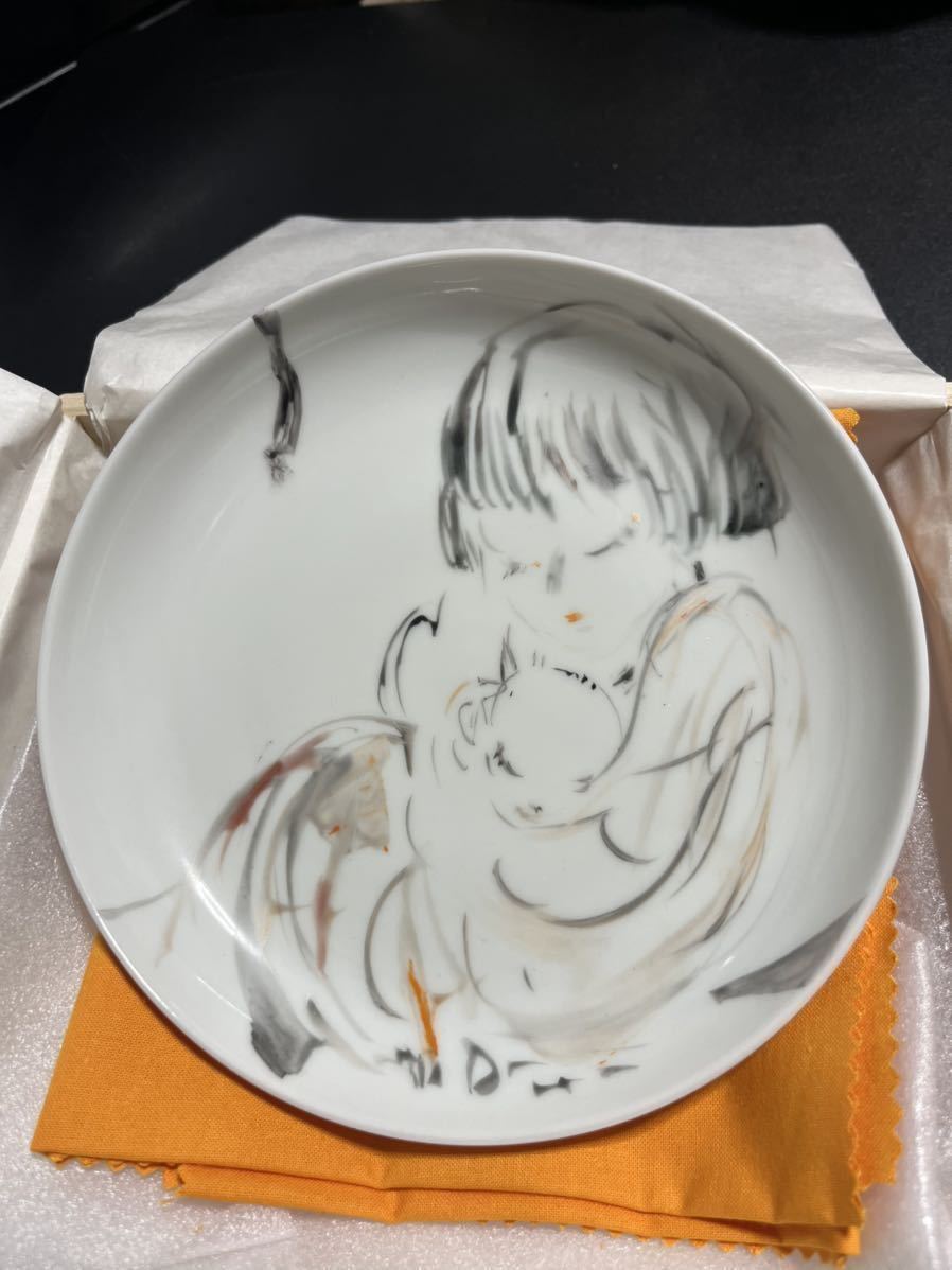 天野喜孝 絵付け皿『チーマとふわふわ』 夢枕漠 叶松谷 高島屋美術画廊110