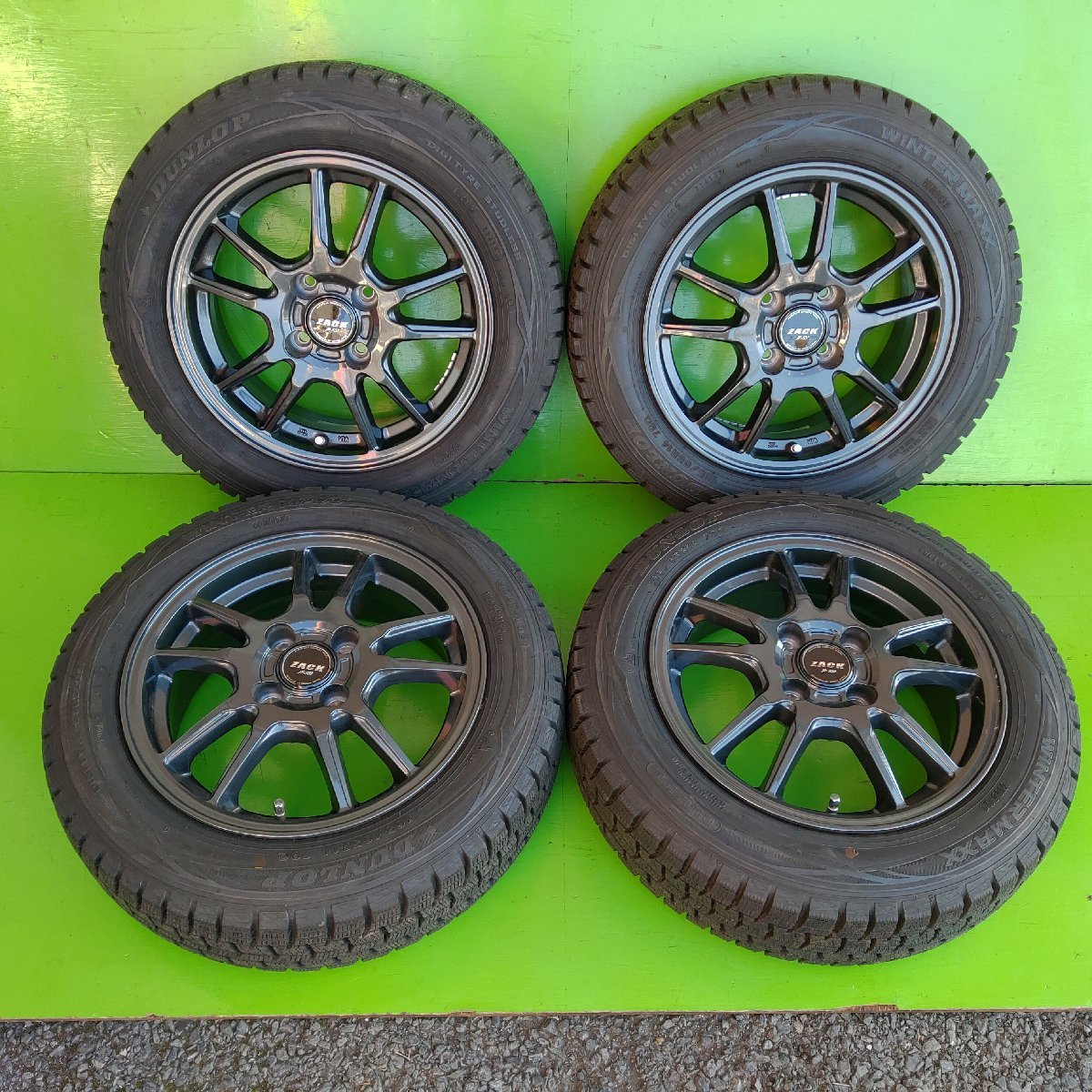 [15429] [社外アルミホイール ZACK JP-520] 14x5.5J +40 PCD100 4穴 [ダンロップ ウインターMAXX] 165/65R14