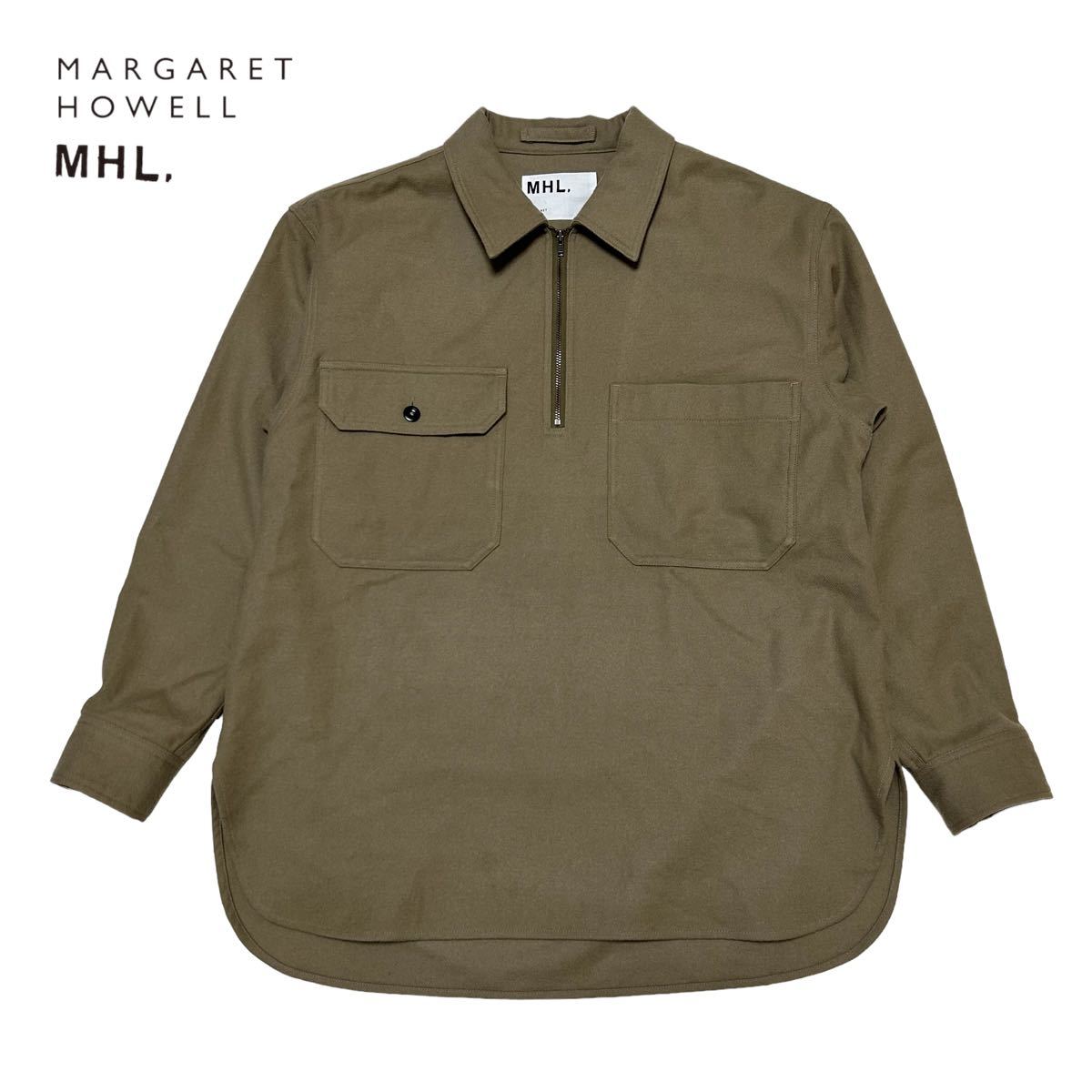 HA647さ MHL マーガレットハウウェル ハーフジップ プルオーバーシャツ 