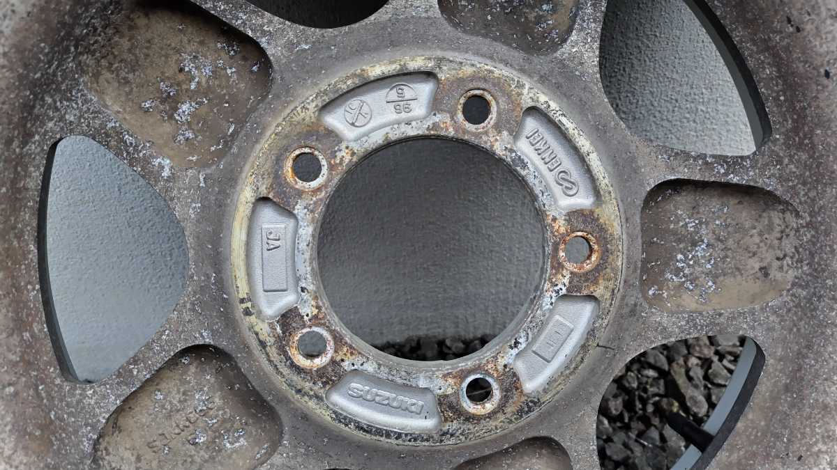 JA11 純正 ホイール 175/80R16 H/T バリ溝 1本 背面 スペアタイヤに 