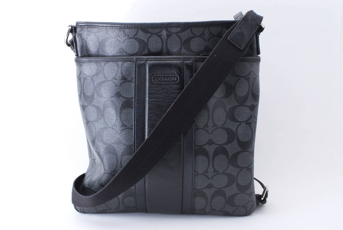 1円〜 美品 COACH コーチ F71131 シグネチャー ヘリテージストライプ 