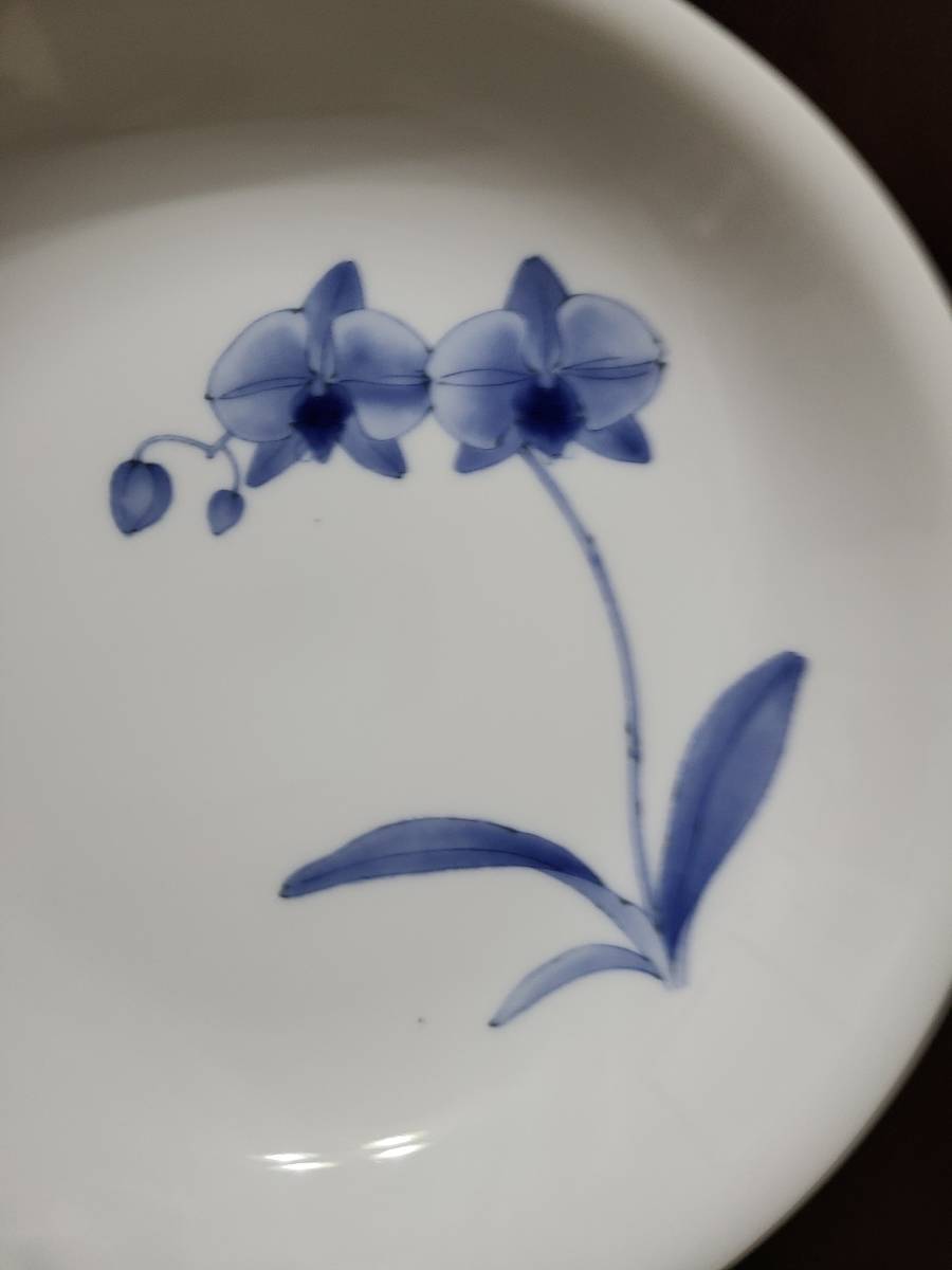 香蘭社染付三花・パスタ皿_2