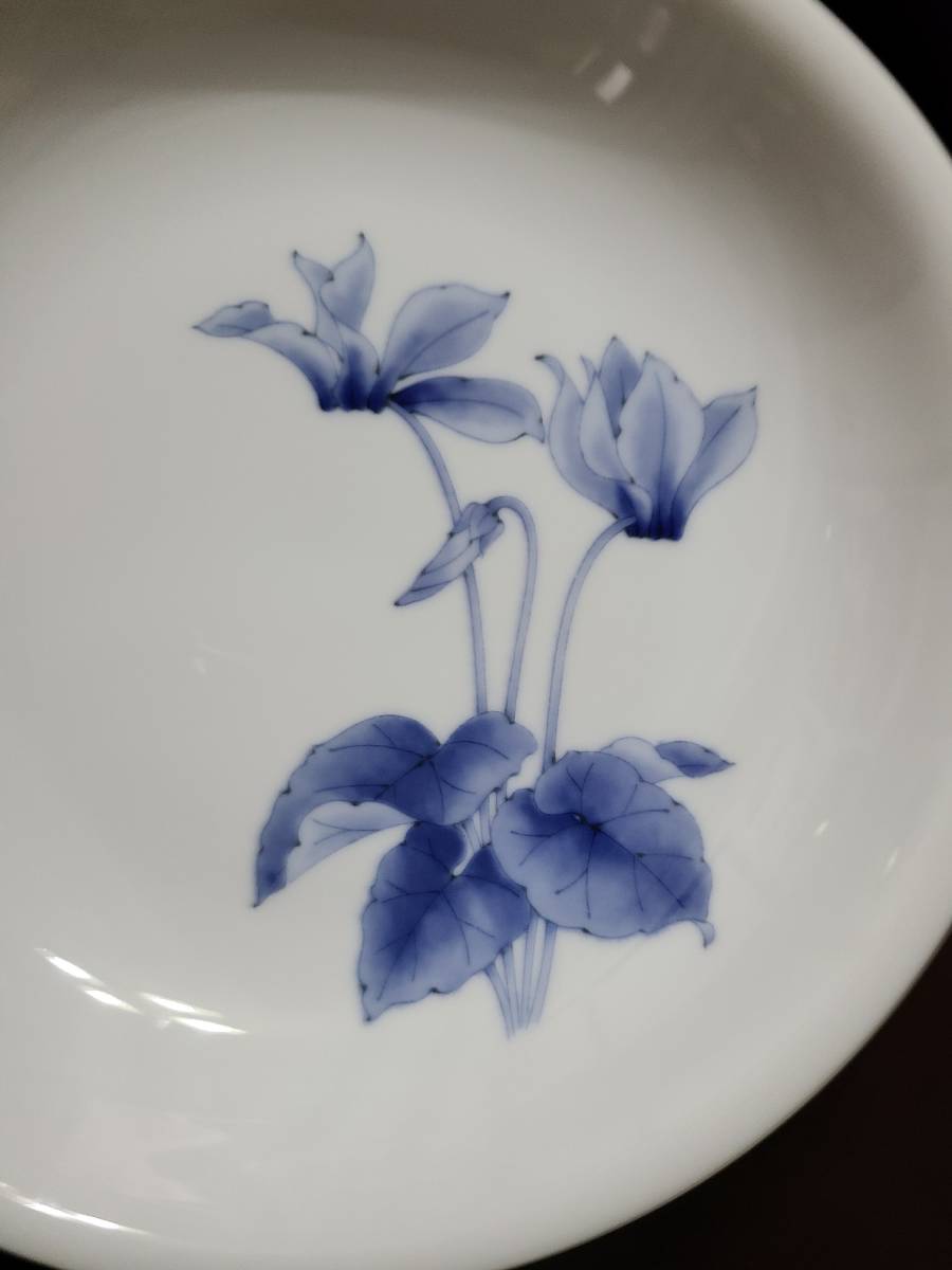 香蘭社染付三花・パスタ皿_3