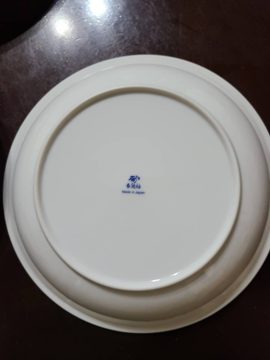 香蘭社染付三花・パスタ皿_5