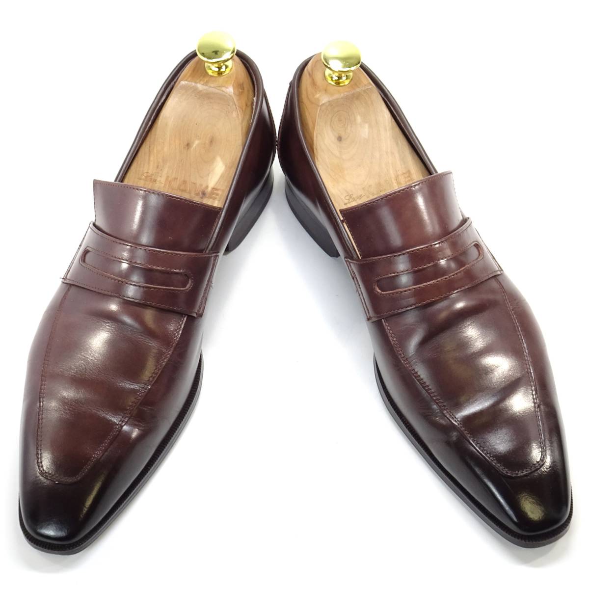 即決 Queen Classico 25.5cm コインローファー クイーンクラシコ 41 メンズ 茶 ブラウン 本革 ビジネス 本皮 モカシン ペニー 革靴 ドレス