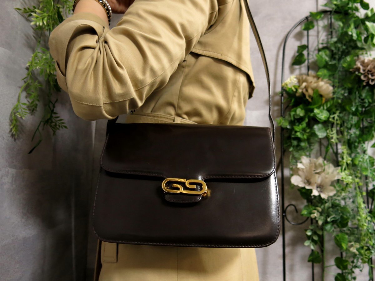 ○超美品○GUCCI オールド グッチ○カーフ レザー 本革○2way ハンド