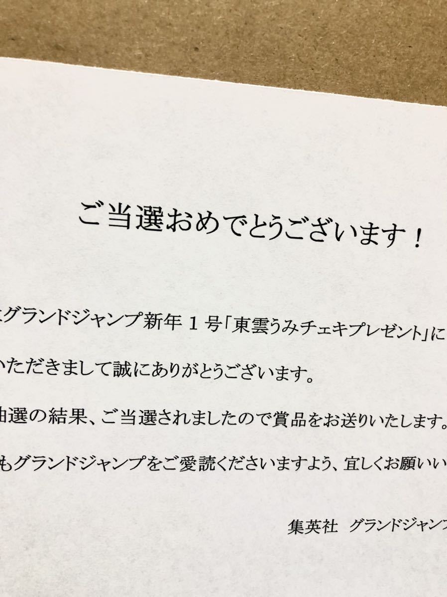 東雲うみ 直筆サイン入りチェキ 抽選プレゼント8名限定 当選通知書有り  