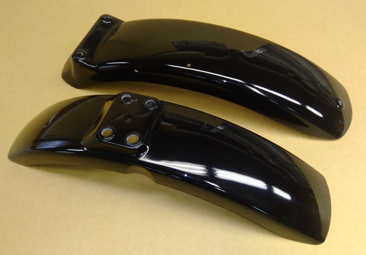 ○新品セット○250TR○フロントtypeB&リアフラット フェンダー 黒