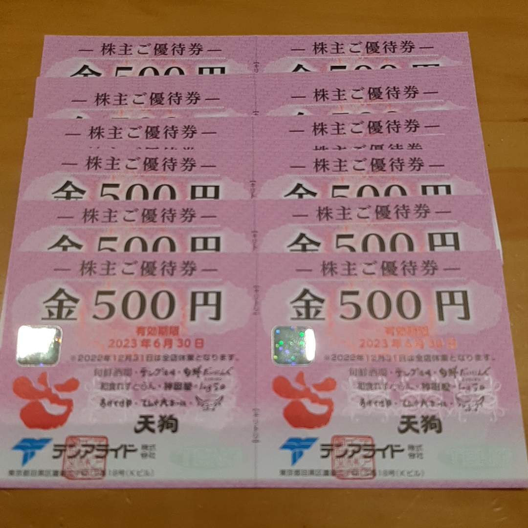 最新　テンアライド 株主優待券 10，000円分(500円×20枚) 【有効期限】 2023年6月30日