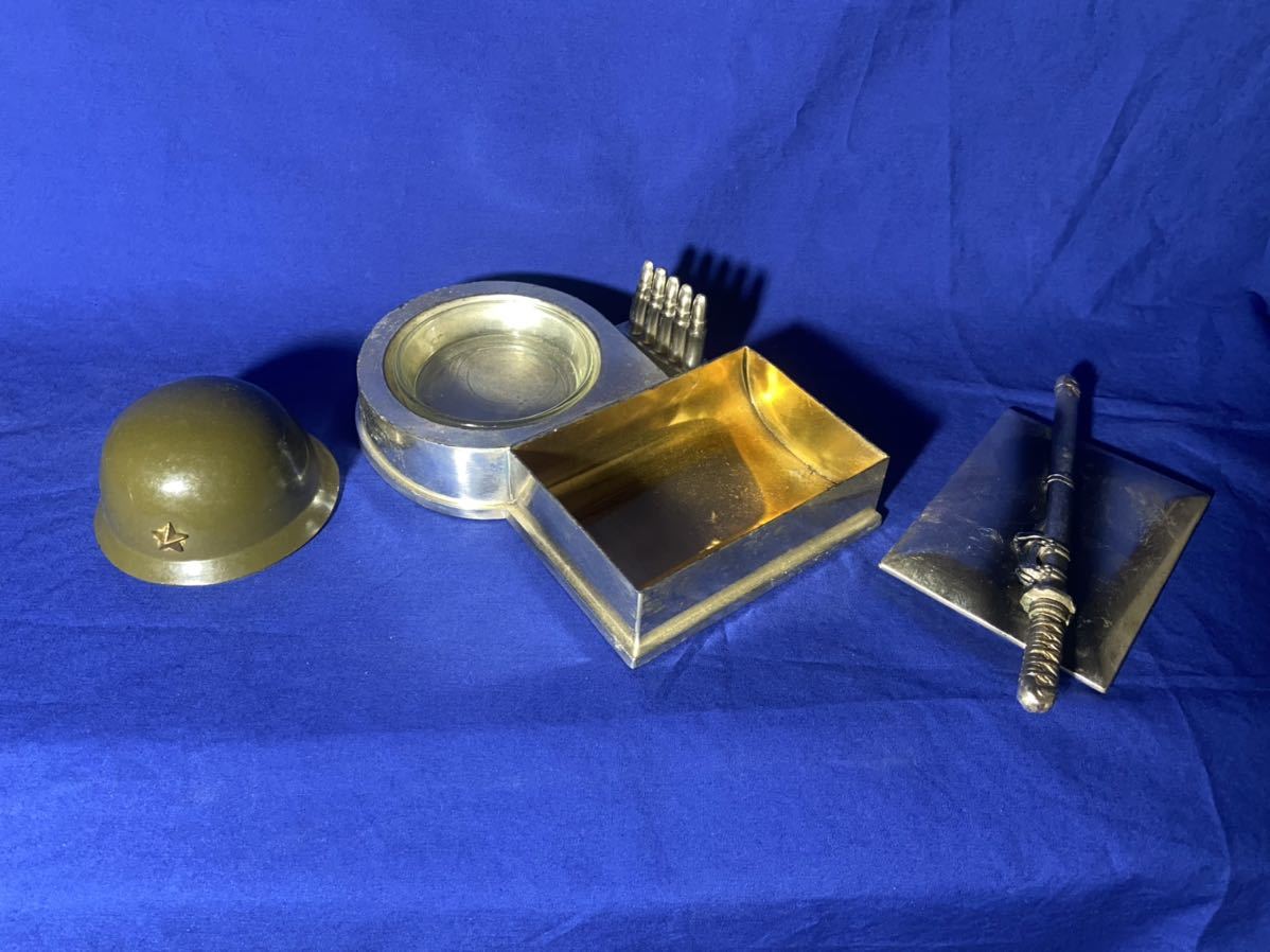 ☆極美品 箱完備 戦前製 煙草盆 灰皿 シガレットケース 旧軍 日本軍 