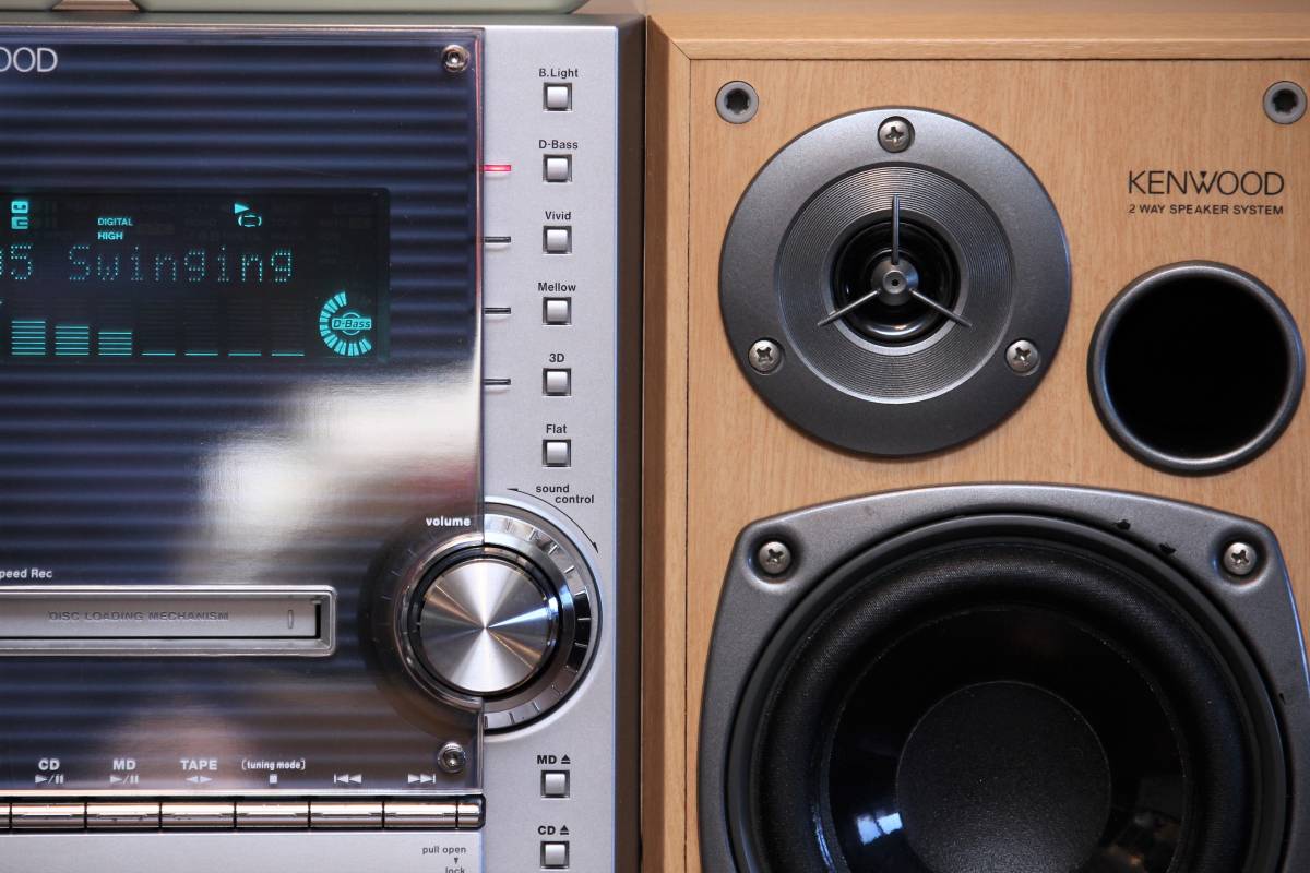KENWOOD RXD-SL3MD 2004年製 CD/MD/TUNER/TAPE ミニコンポ +スピーカー 