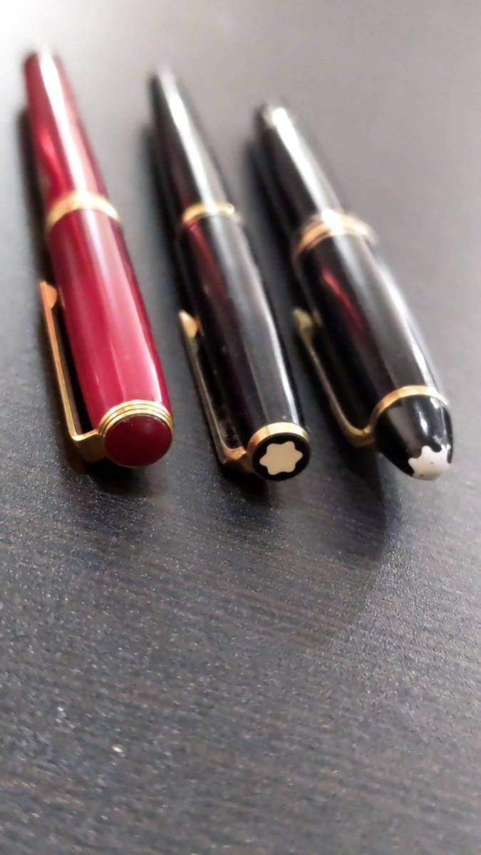 モンブランマイスタースティック4810NO146万年筆／モンブランペン先585／プラチナ１８金中字万年筆おまとめ３点動作未確認現状渡し