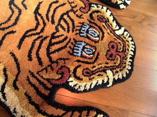 S/約100cm 定価1万円 チベタンタイガーラグ Tibetan Tiger Rugトラ虎 