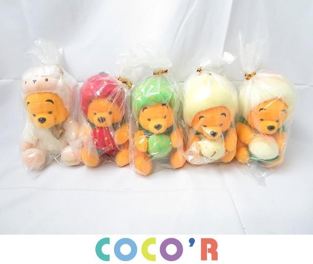 【同梱可】美品 ディズニー くまのプーさん ぬいぐるみ メロン イチゴ 洋梨 ピーチ 干支羊 5点グッズセット