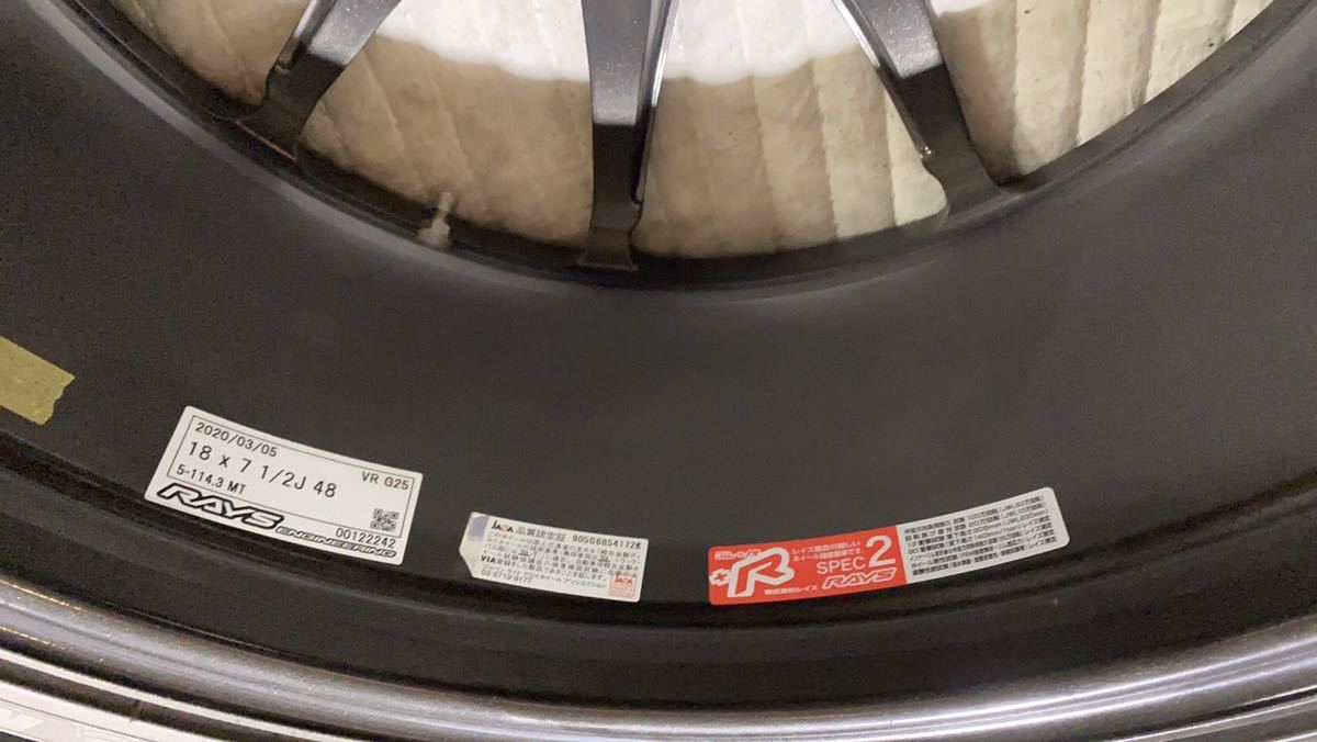 S2000レイズ RAYS VR G25 鍛造 FRセット 18インチタイヤセット 