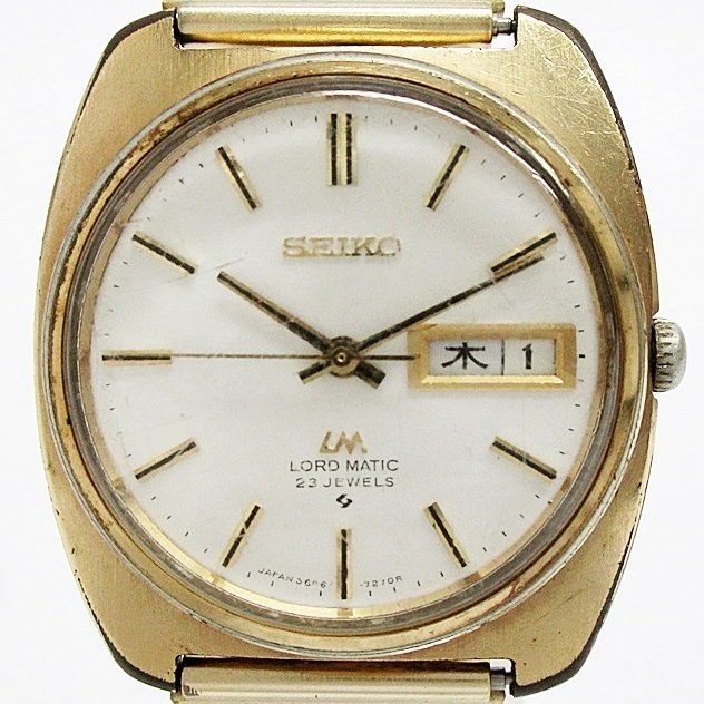 ■ SEIKO セイコー LM ロードマチック 23石 5606-7130 メンズ 自動巻き 腕時計 デイデイト ゴールド系