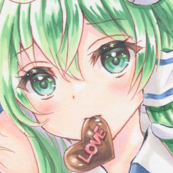 同人手描きイラスト 東方 東風谷早苗 A4