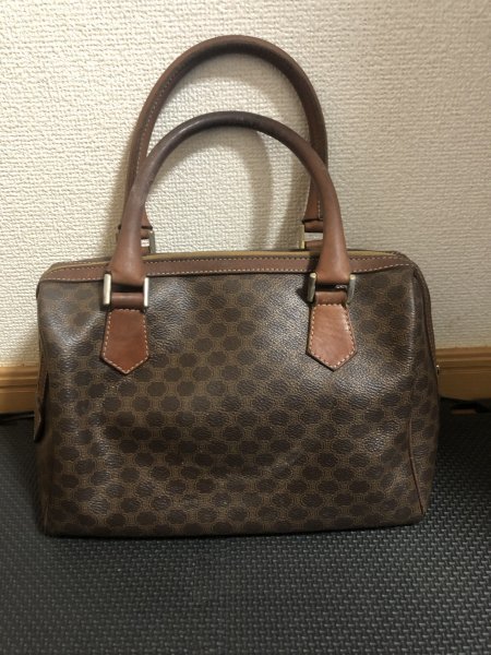 ☆CELINE セリーヌ マカダム柄 オールドセリーヌ ハンドバッグ レザー 